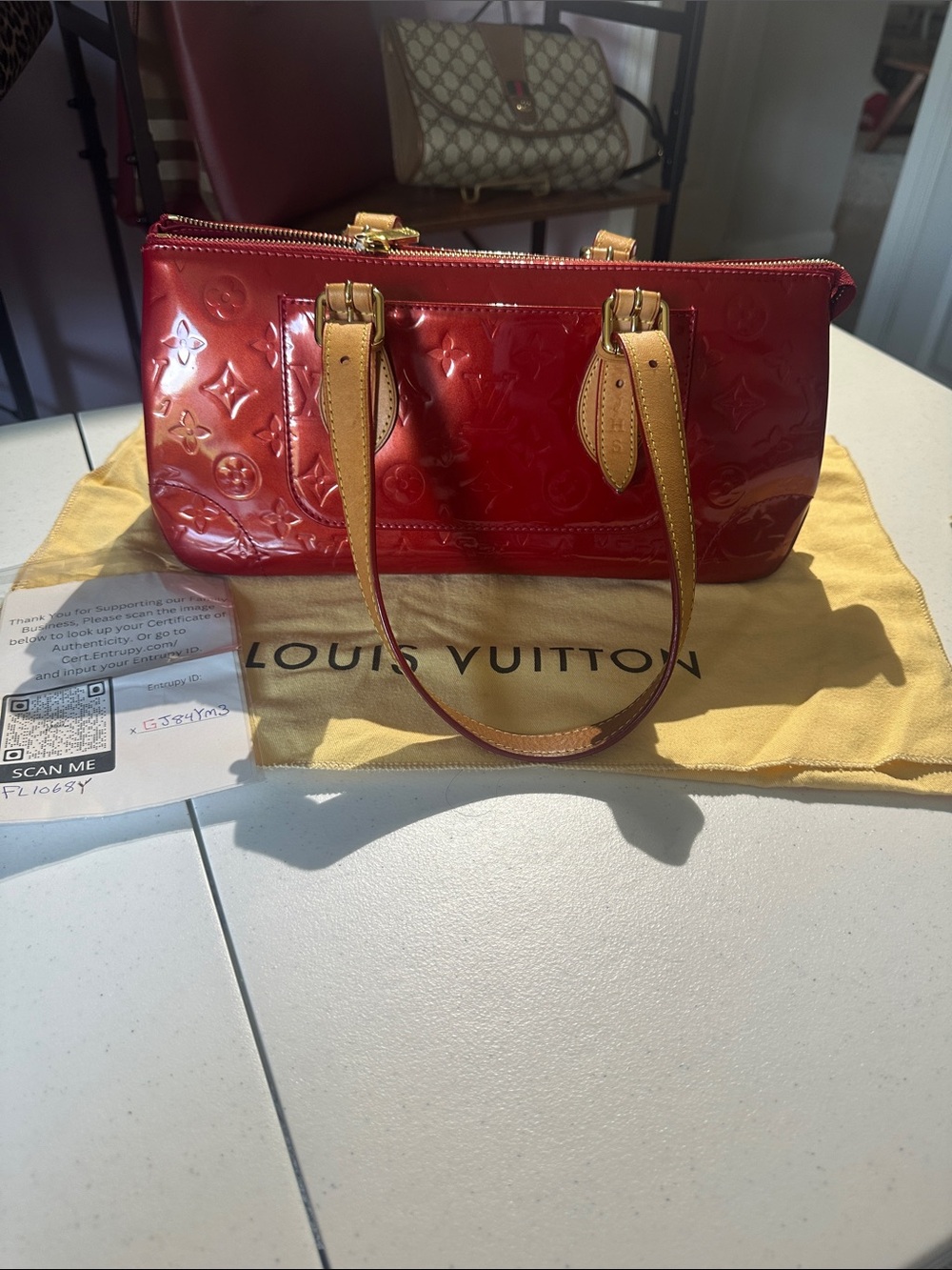 Louis Vuitton Red Patent Leather Shoulder Bag - Picture 15 of 16